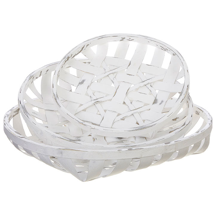 Tobacco Baskets | Round | Farmhouse White