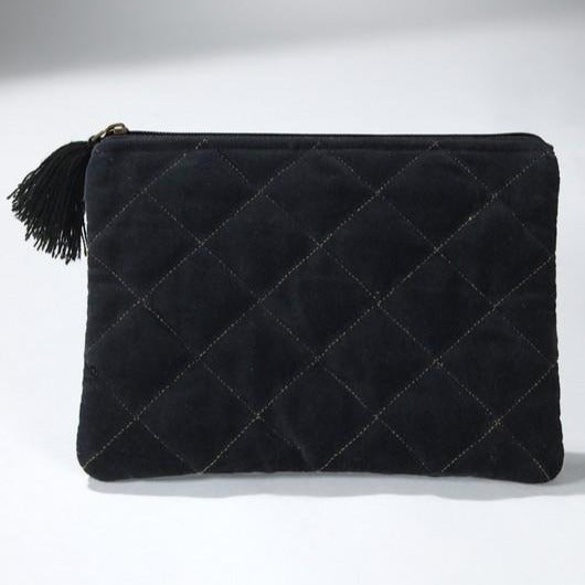Velvet, Metallic Quilted Pouch