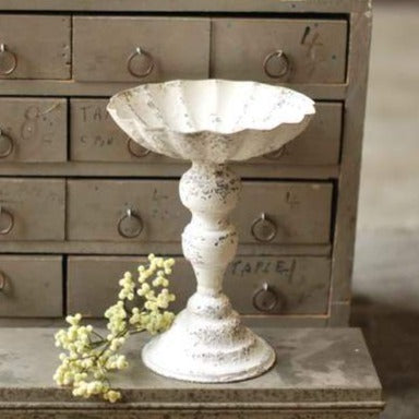 Fluted Pedestal | Cream | 9"