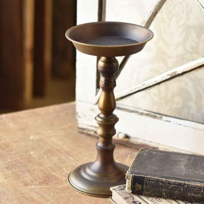 Candle Holder | Antique Brass | 12"