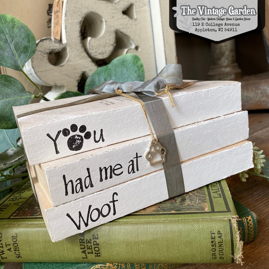 You Had Me at Woof | Handstamped Book Stack