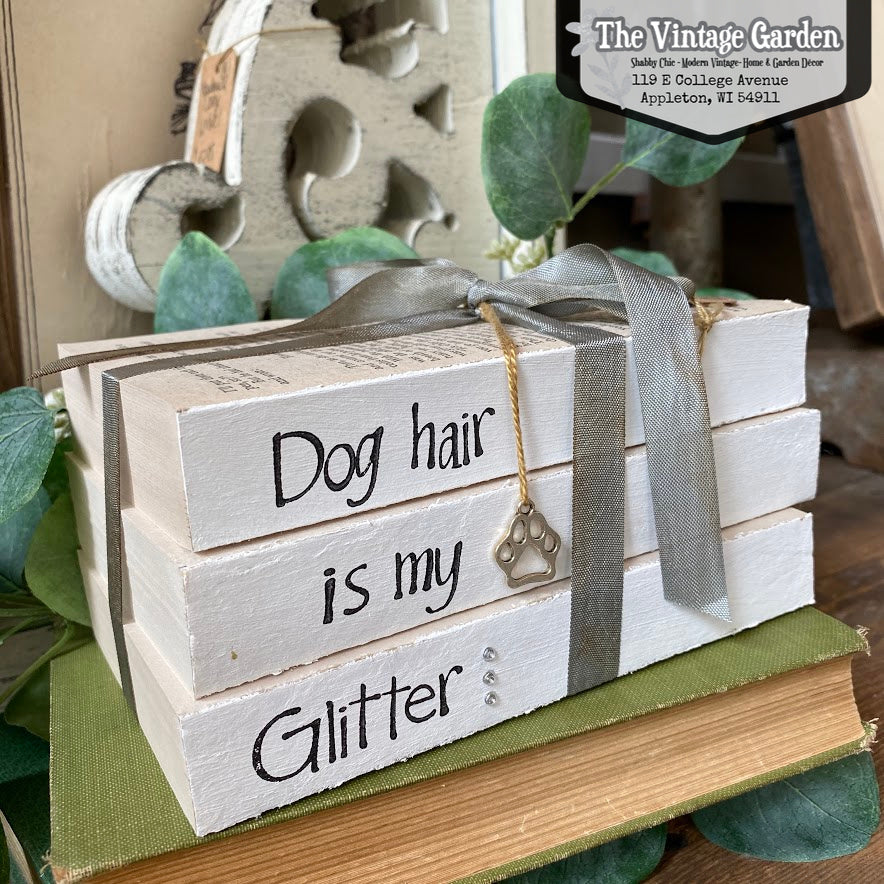 Dog Hair | Handstamped Book Stack