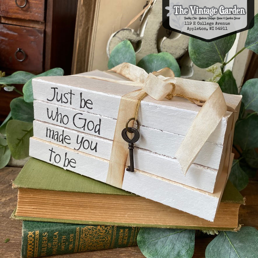 Just be | Handstamped Book Stack