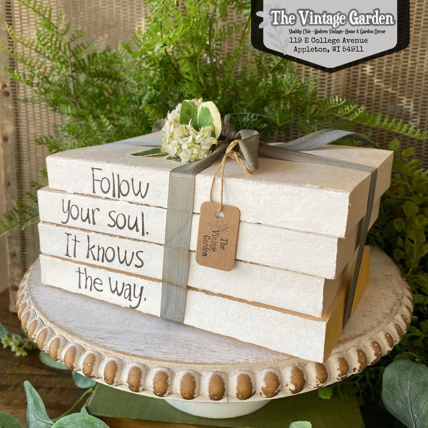 Follow Your Soul | Handstamped Book Stack
