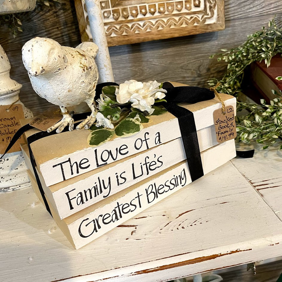 Love of a Family | Handstamped Book Stack