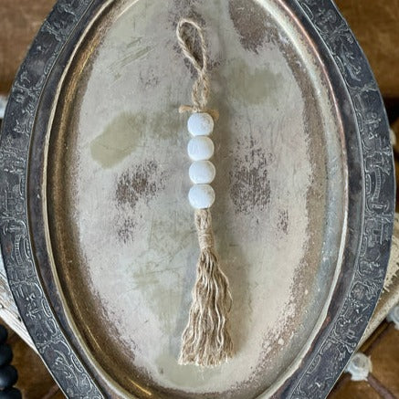 Tassel Bead Loop | White | 13"