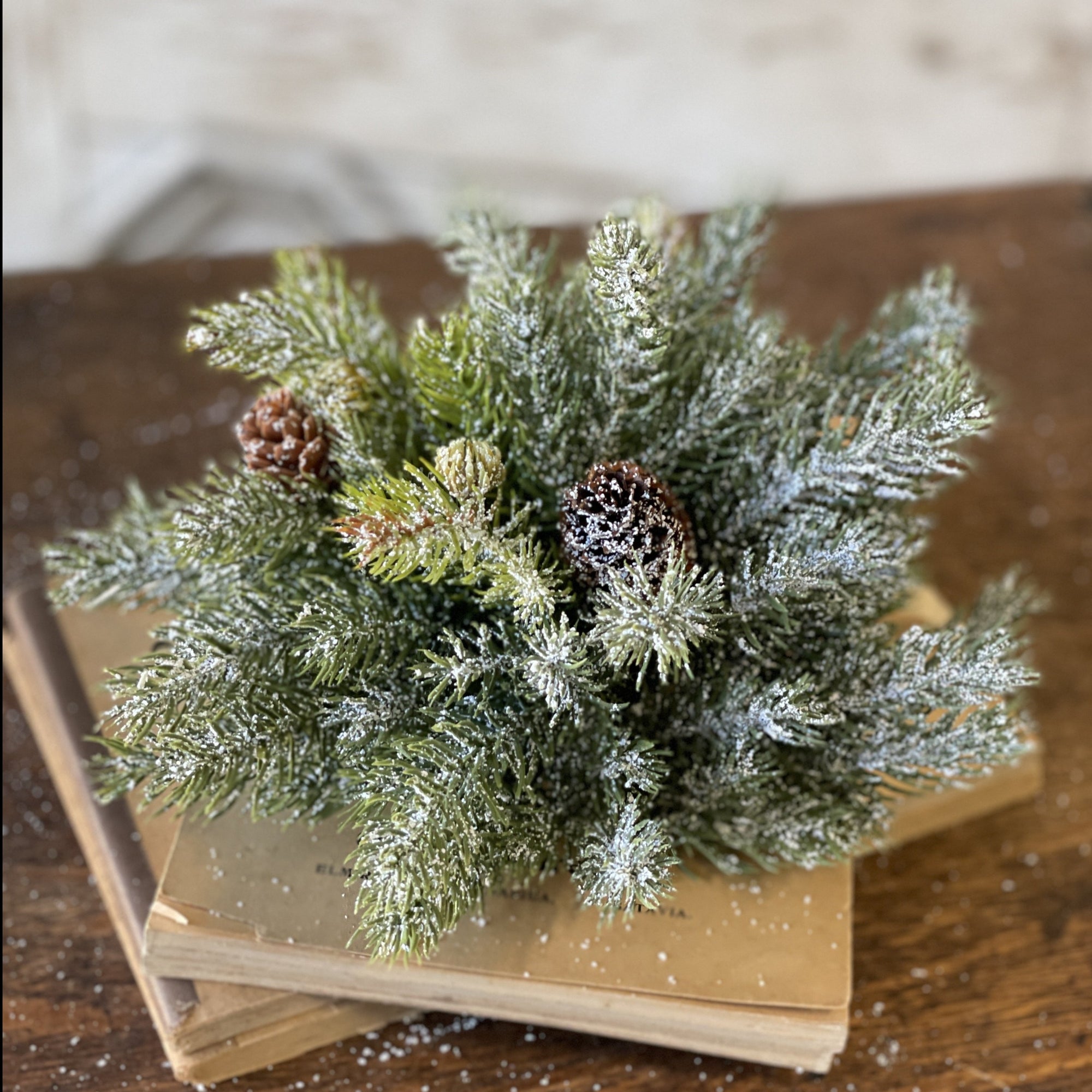 Frosted White Spruce Half Sphere | 8"
