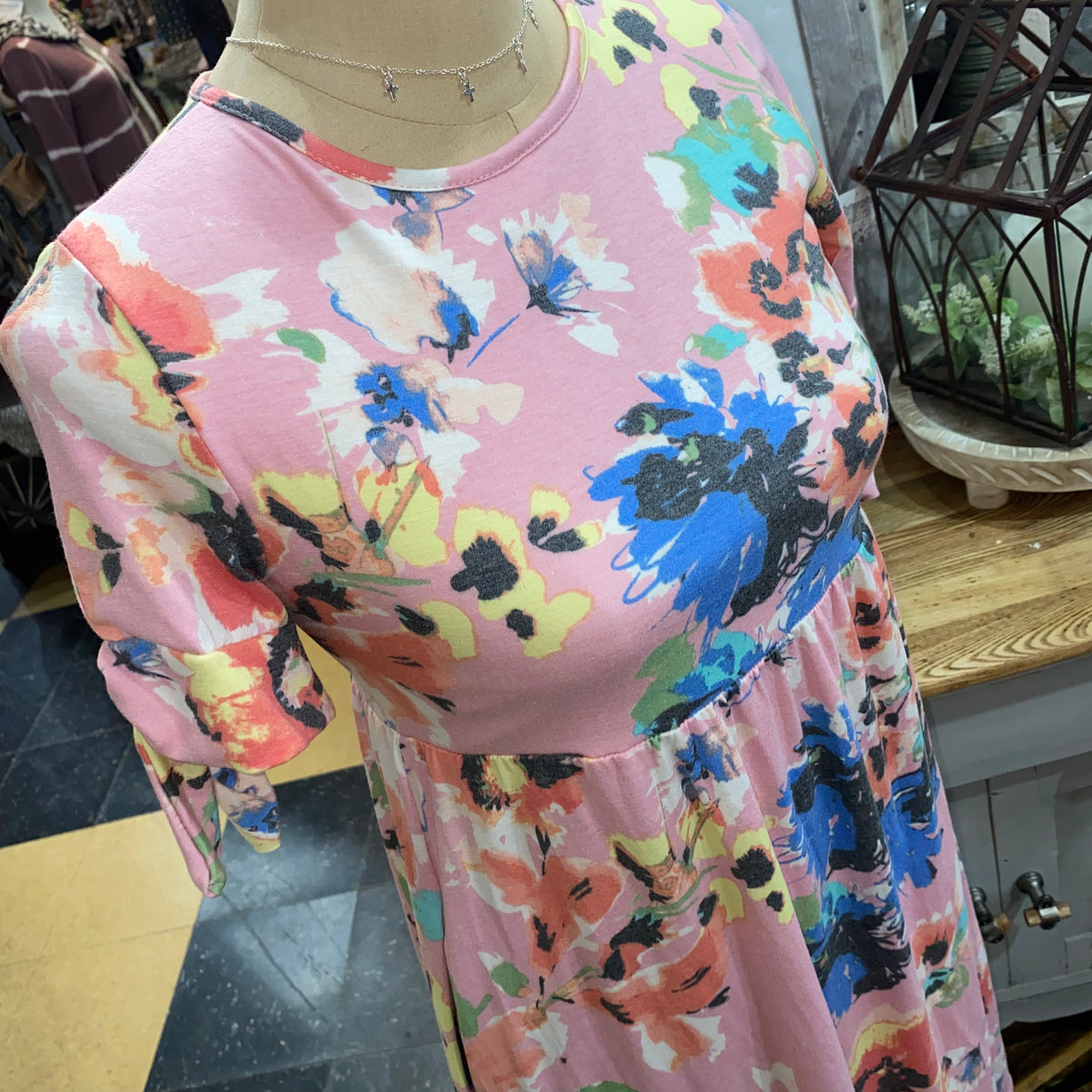 Floral Tie Midi-Dress