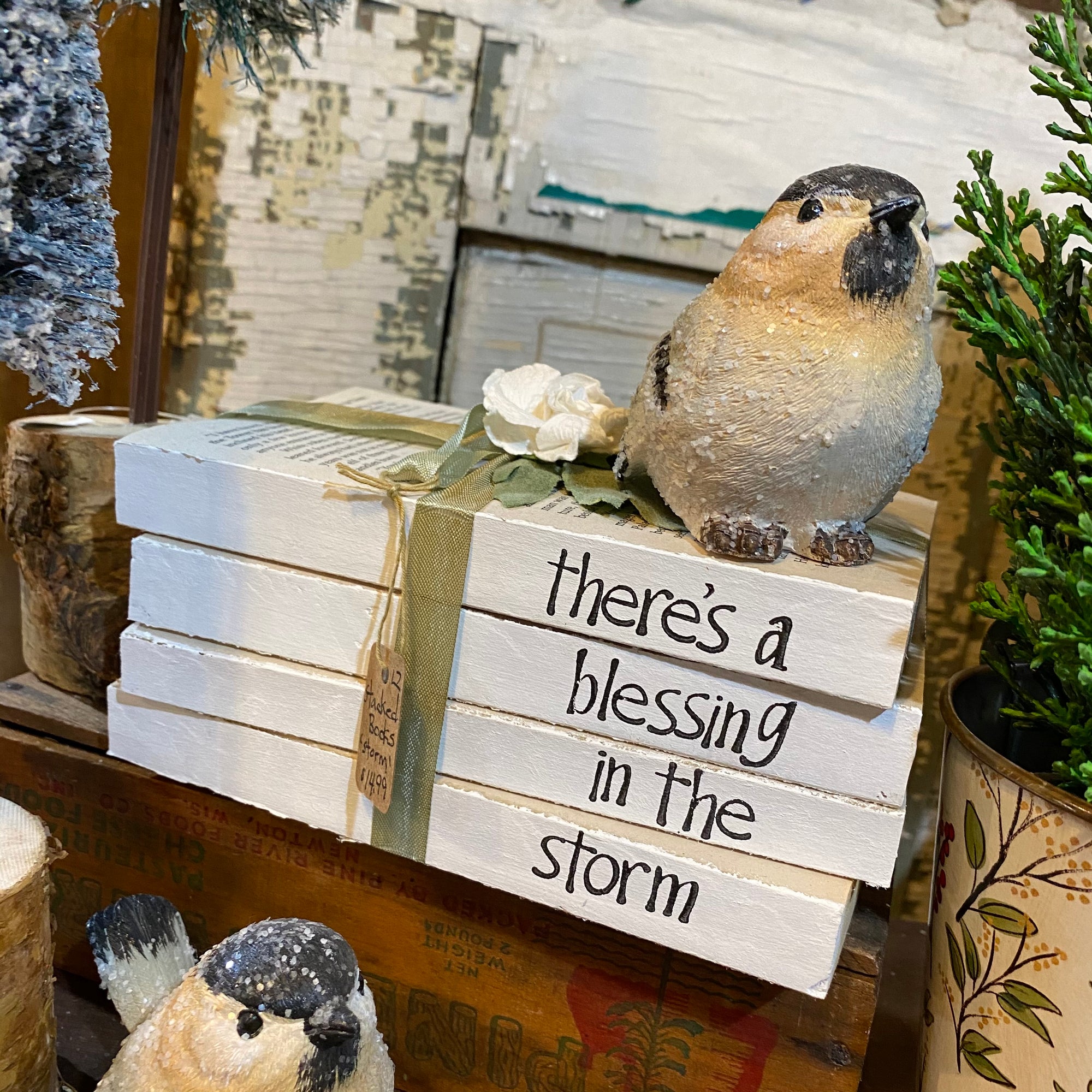 Blessing in the Storm | Handstamped Book Stack