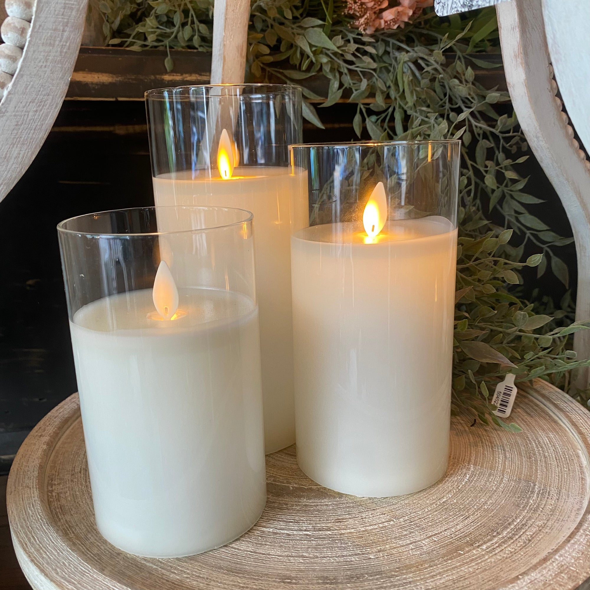 Glass Vase Candle | Farmhouse White | Battery Operated