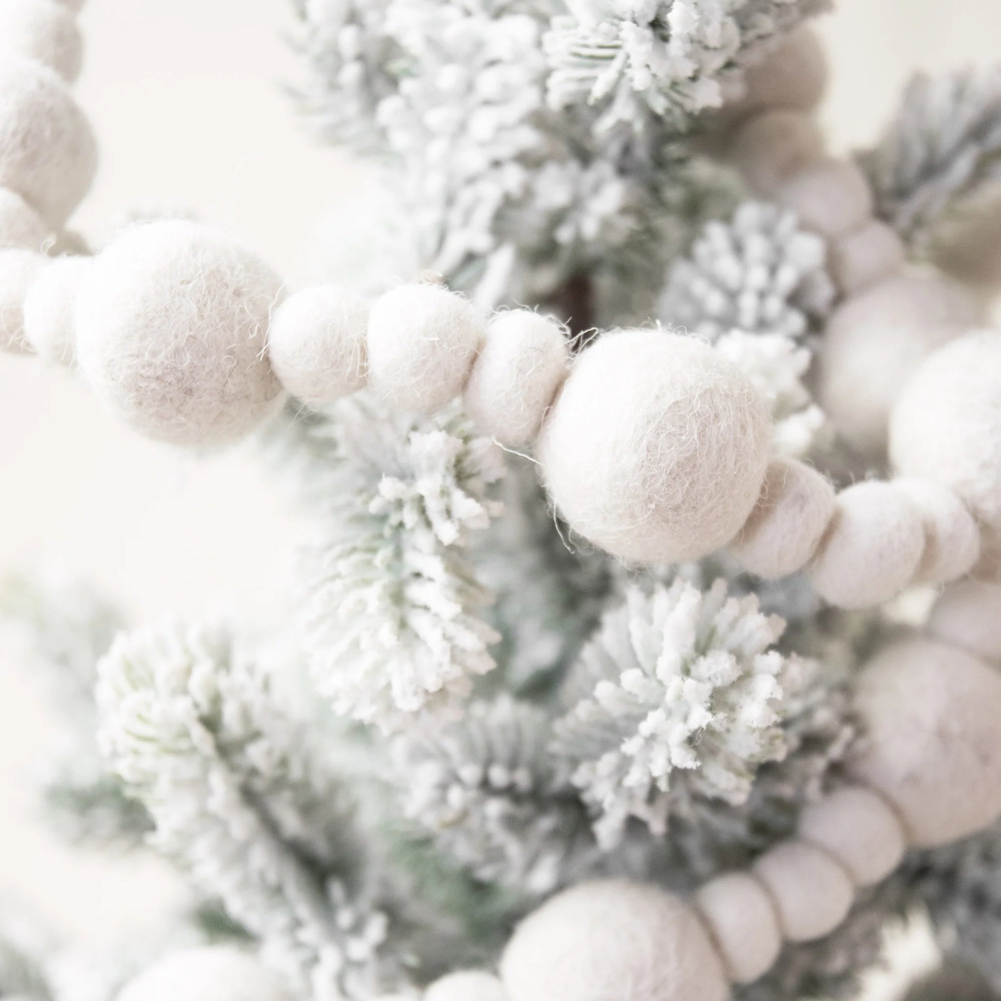 Felt Orb Garland | Ivory