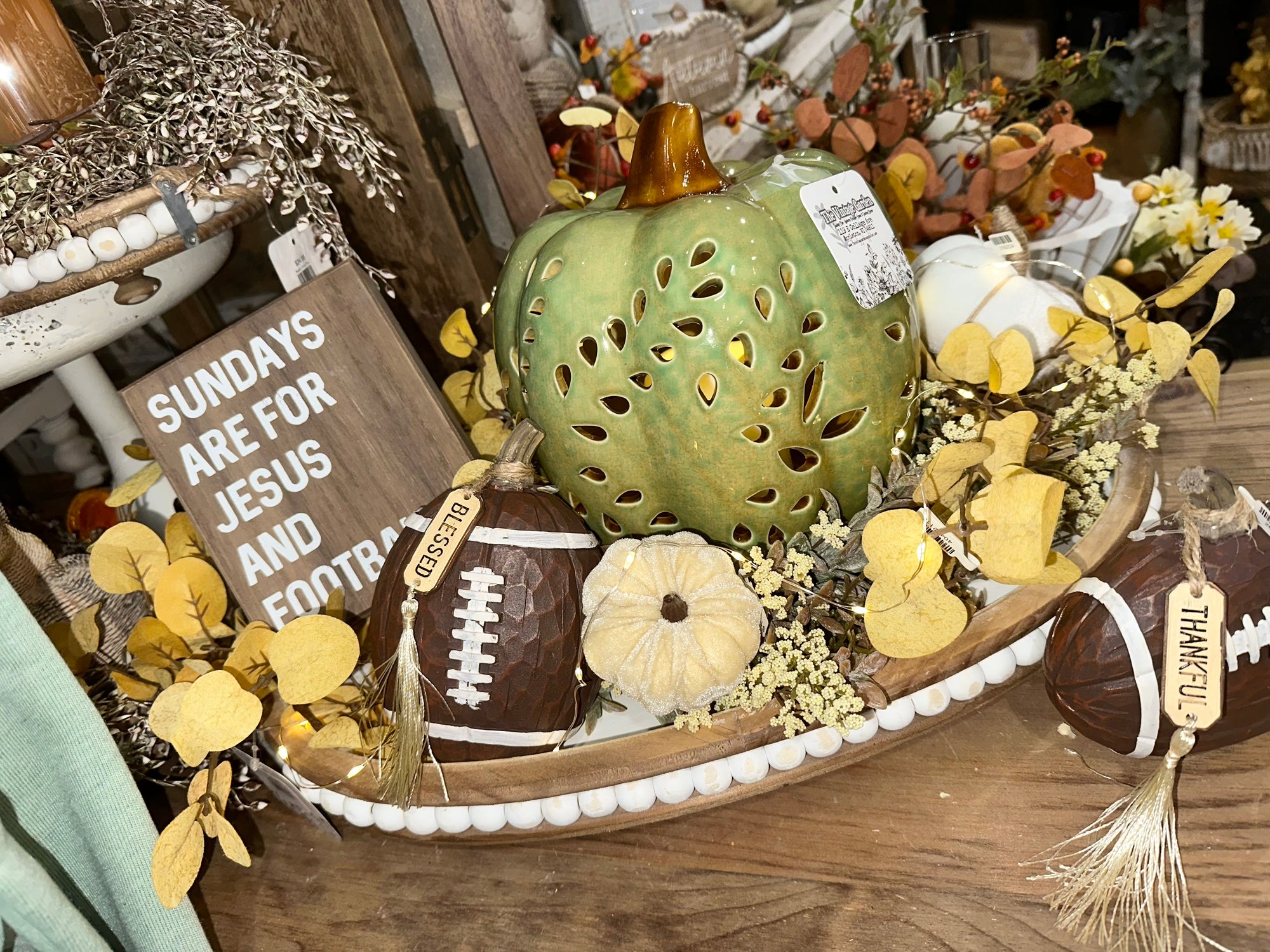 Gameday Green & Gold Centerpiece Display!