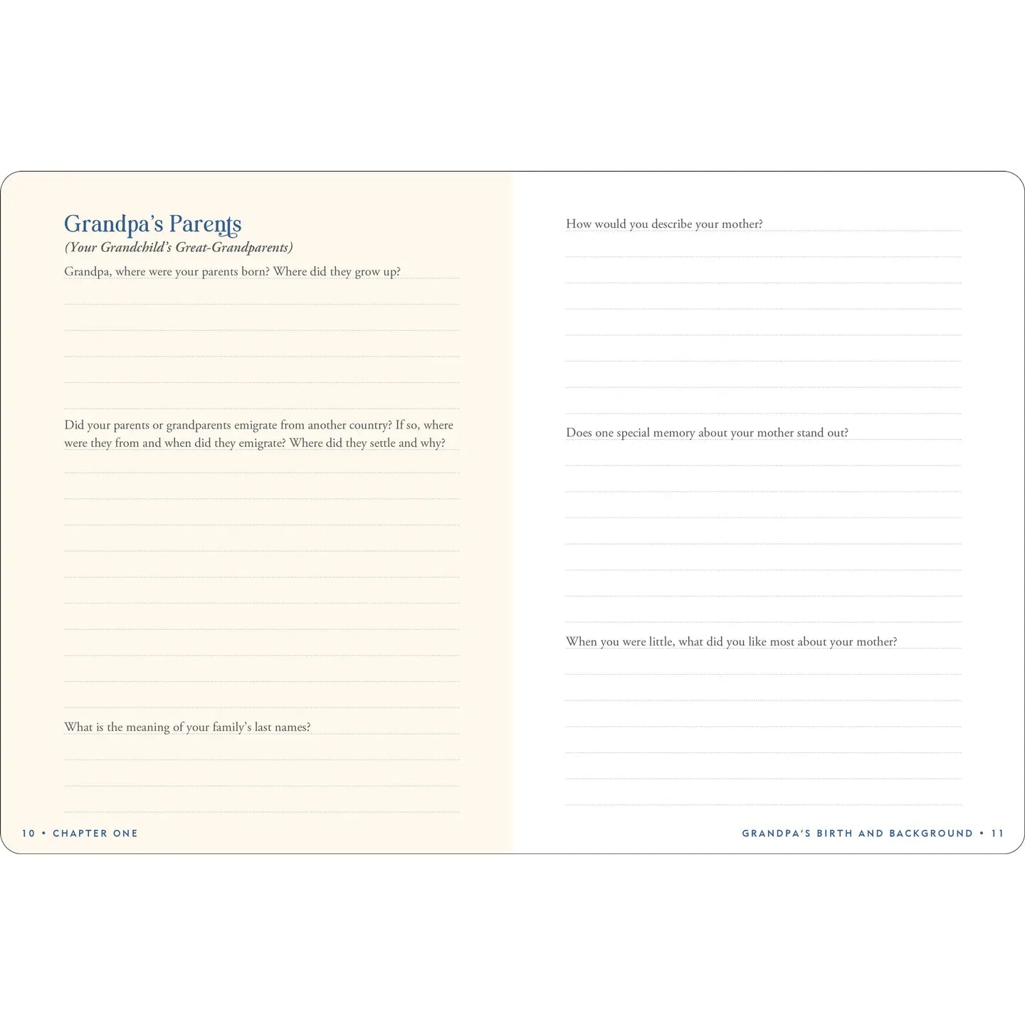 Grandpa's Story | Keepsake Memory Journal