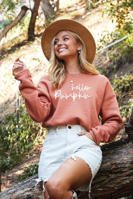 Hello Pumpkin Sweatshirt | Harvest Orange