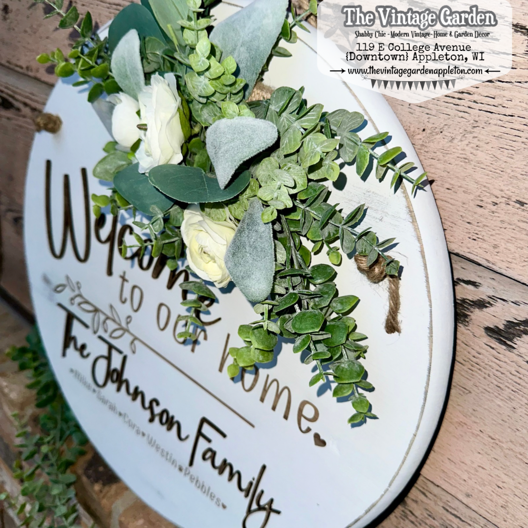 Family &amp; Established Date Sign with Greens | Custom Sign