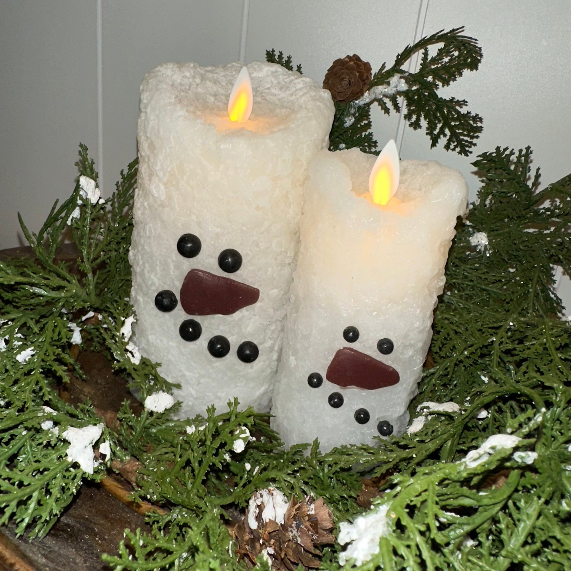 Snowman Candle | Flicker Flame | Battery Operated