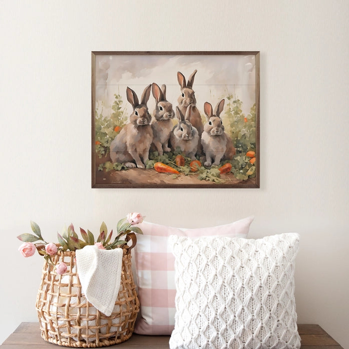 Carrot Field Bunnies | Wall Art