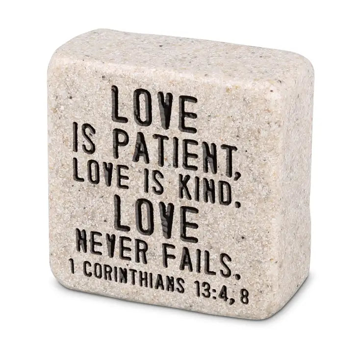 Love is Patient | Scripture Stone Block