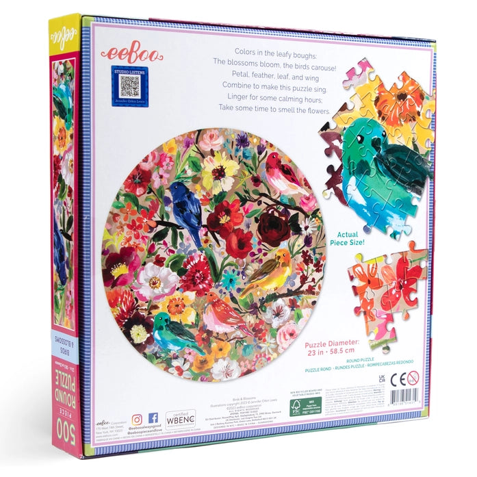 Birds and Blossoms | 500 Piece Round Puzzle