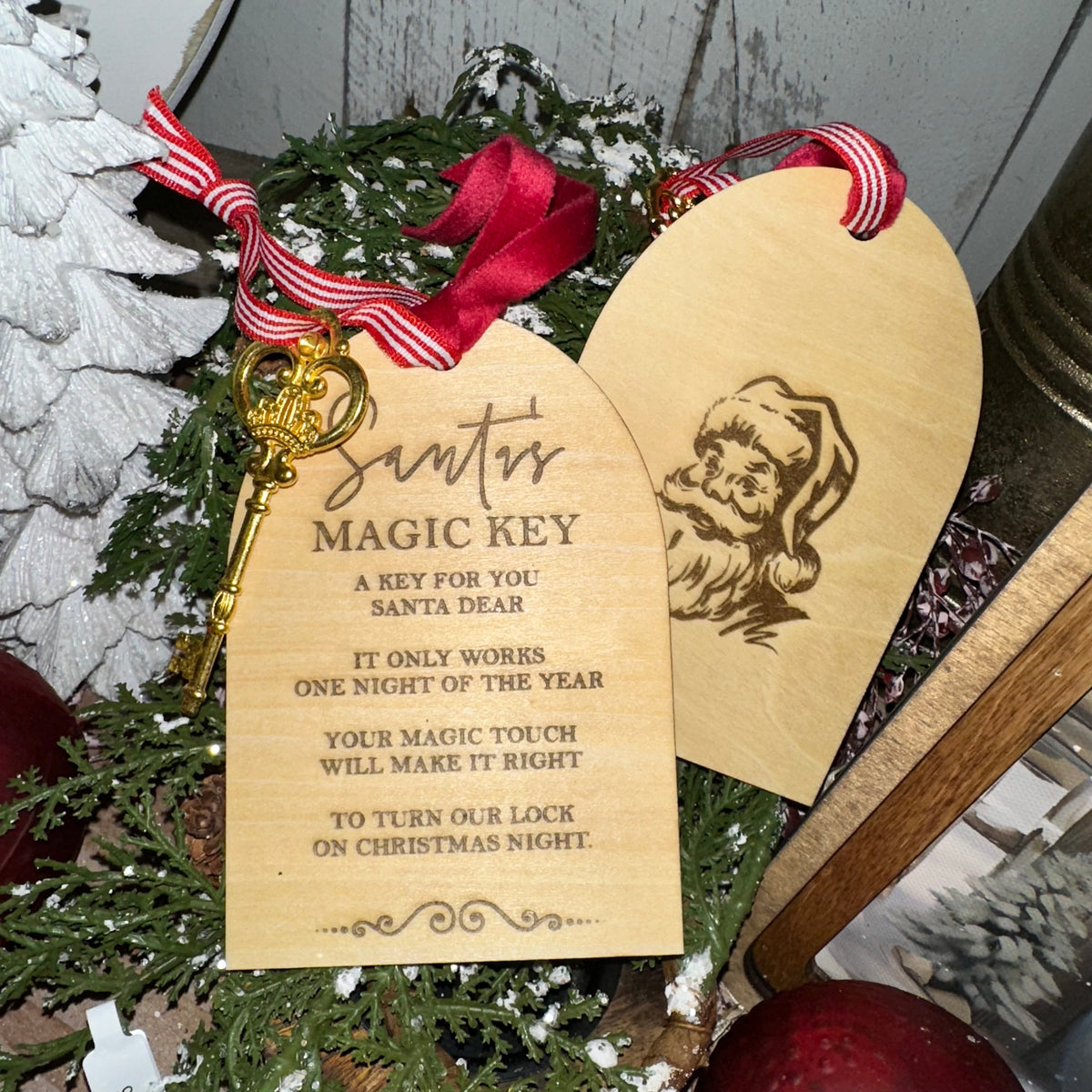 Santa&#39;s Magic Key | Engraved Wood Keepsake
