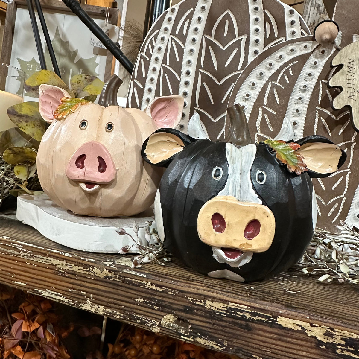 Harvest Pig &amp; Cow Pumpkin