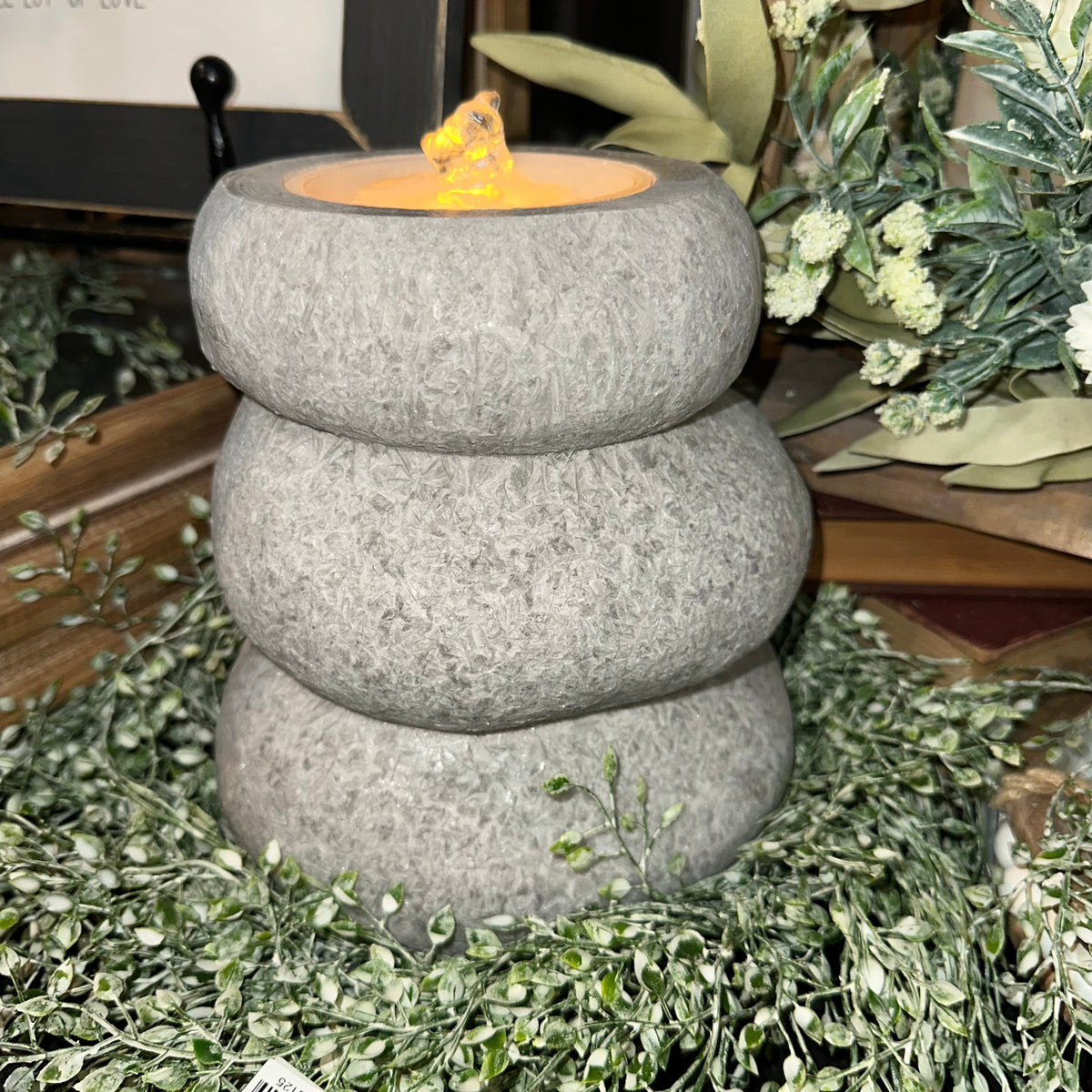 Candle Fountain | Stacked Stone Look