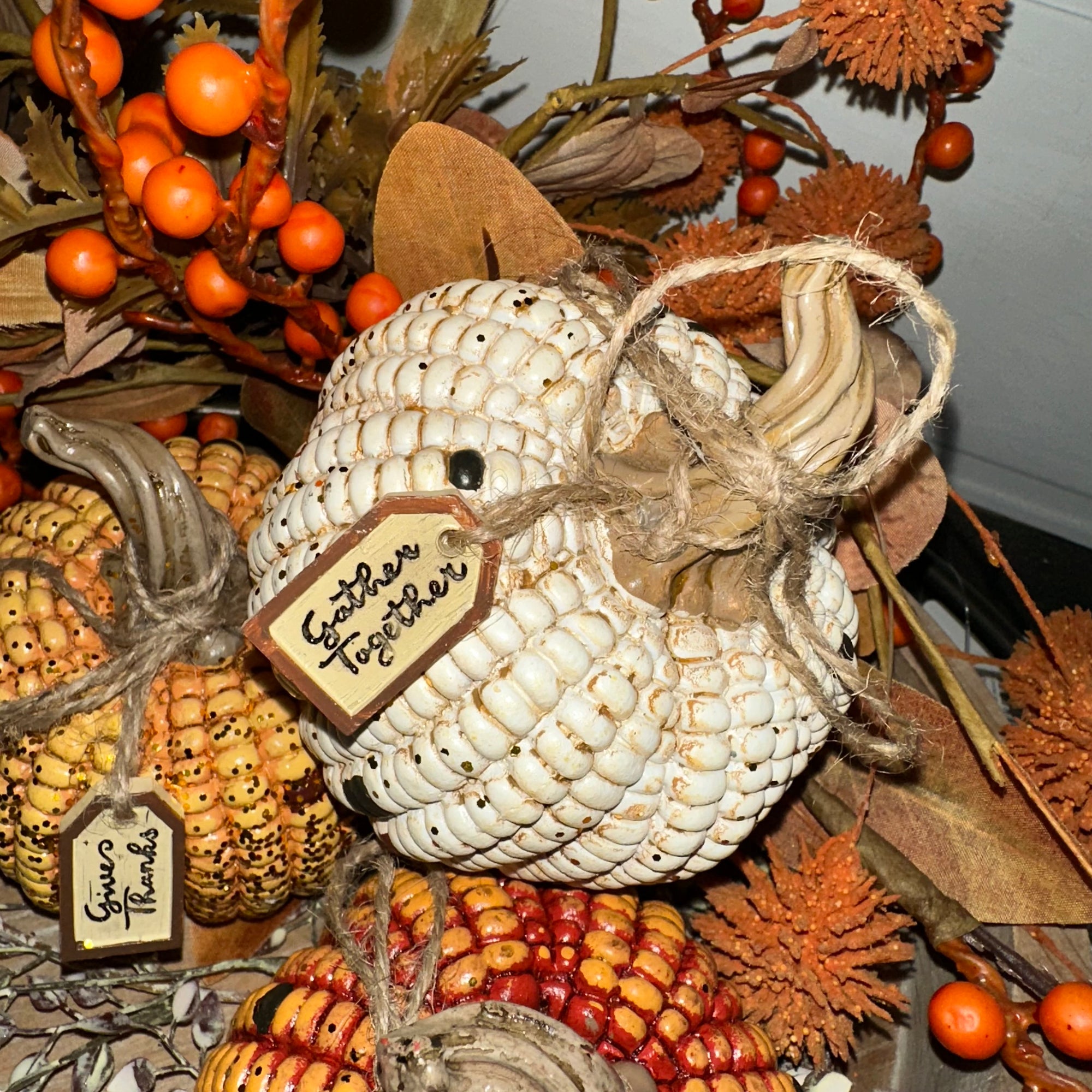 Harvest Sentiment Corn Kernal Pumpkin
