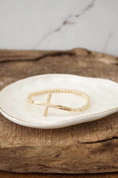 Cross Bracelet | Silver or Gold