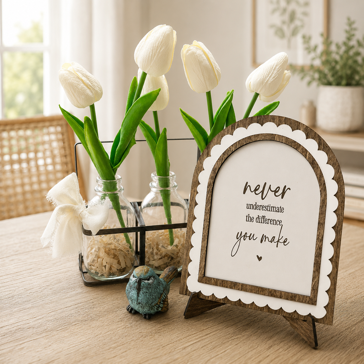 Never Underestimate the Difference You Make Sign | Encouragement Gift