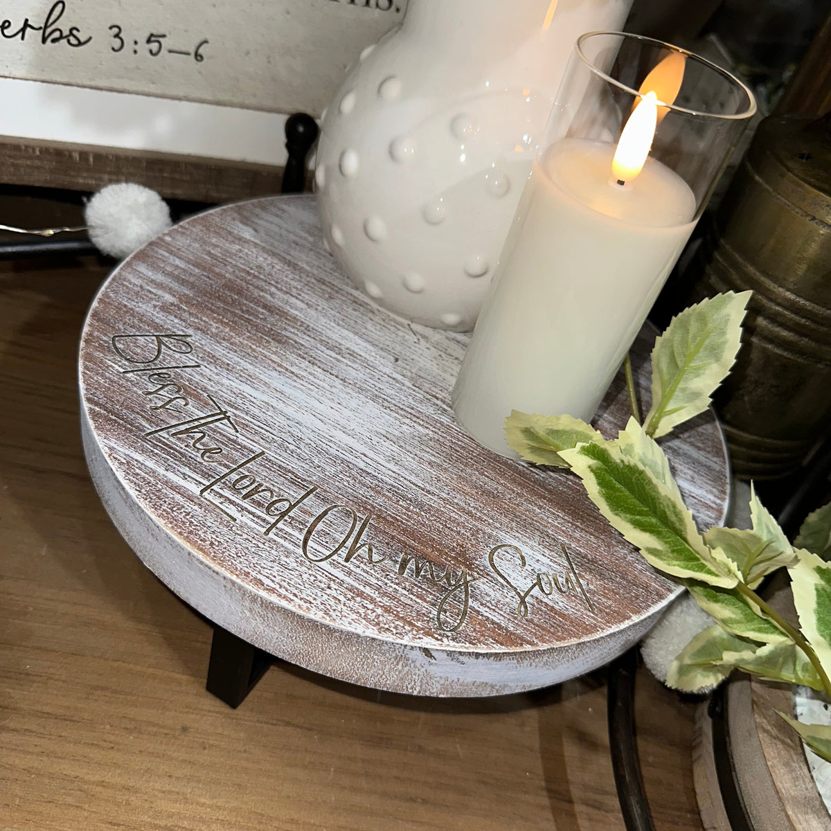 Bless the Lord Oh My Soul | Wood &amp; Metal Riser