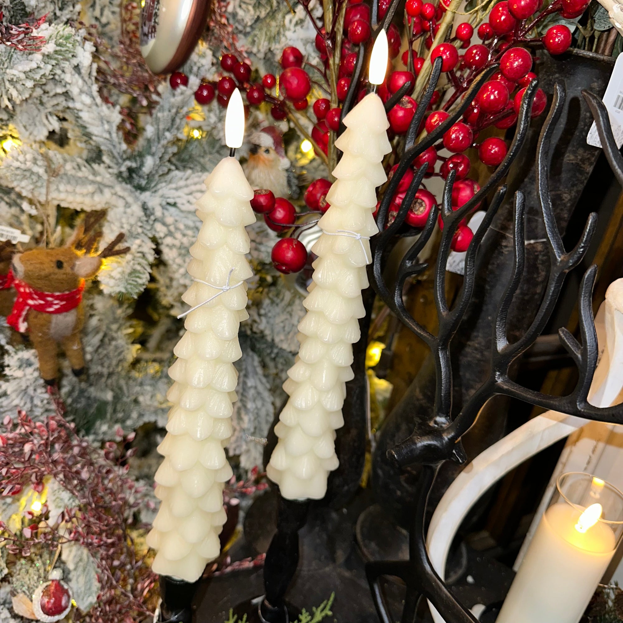 Tree Taper Candle | Cream | Battery Operated