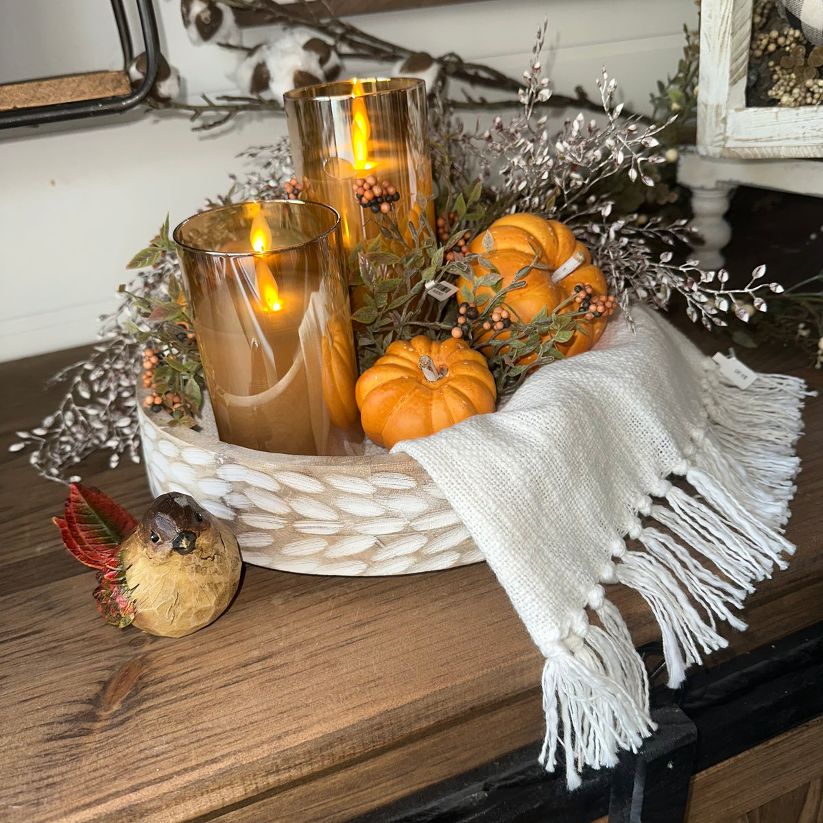 Petal Tray &amp; Pumpkins | Autumn Tabletop Display