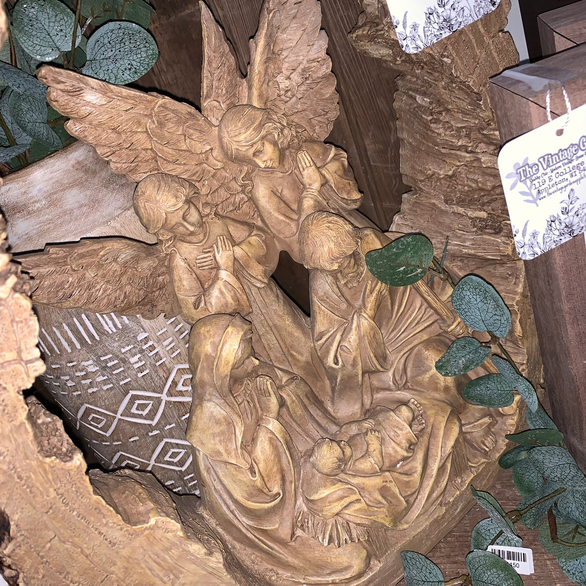 Holy Family Nativity Scene | Log Cutout