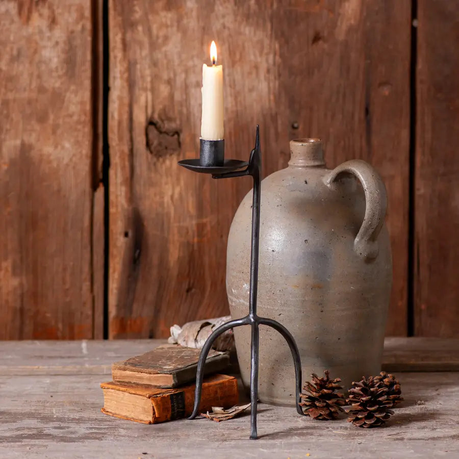Aged Iron Candle Holder