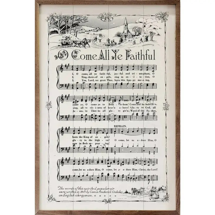 Oh Come All Ye Faithful Sheet Music | Wall Art