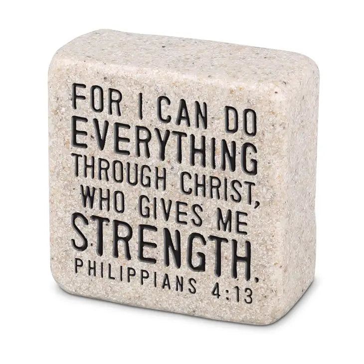 Everything Through Christ | Scripture Stone Block
