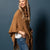 Textured Cowl Neck Poncho | Camel