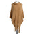 Textured Cowl Neck Poncho | Camel