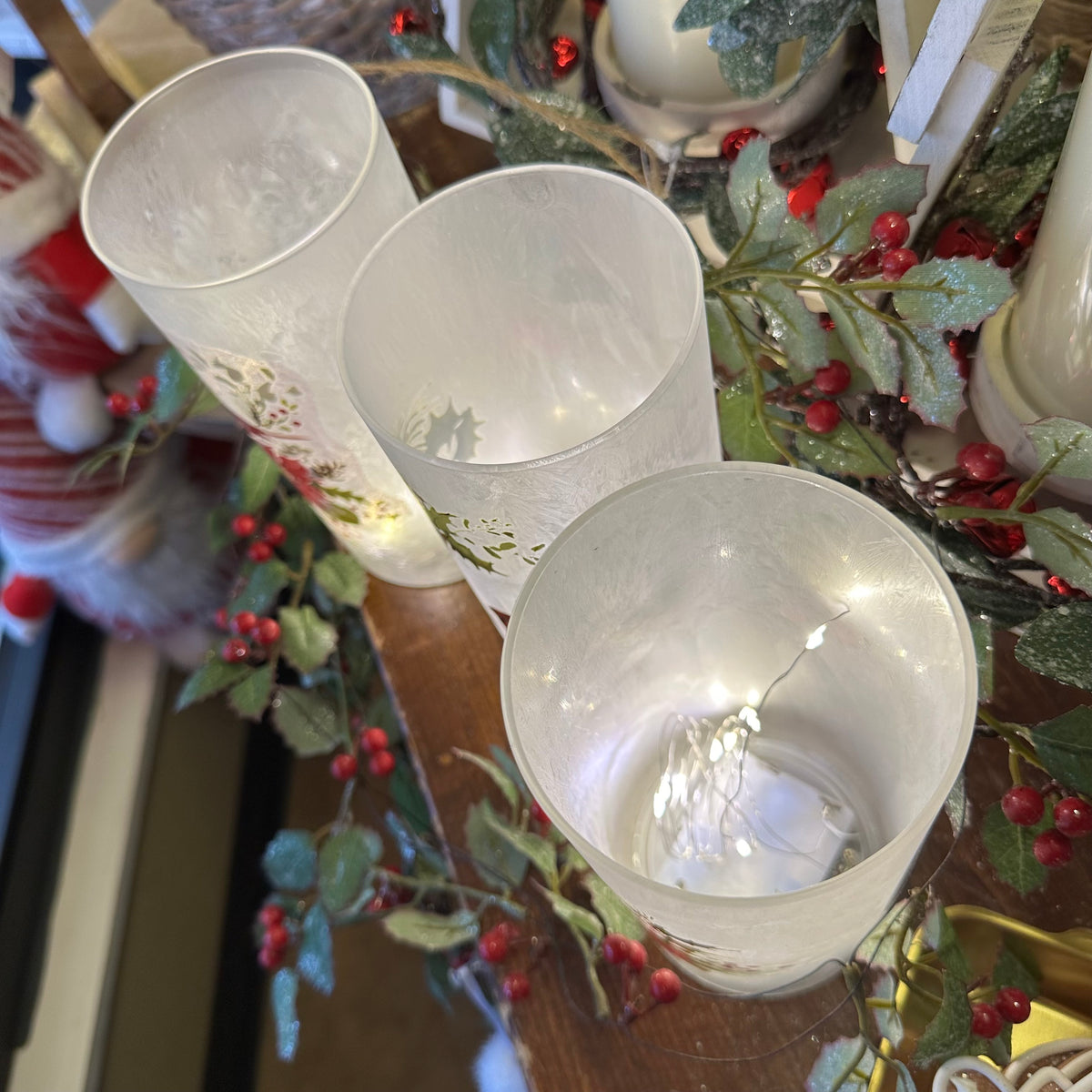 Frosted Cardinal Luminary | Battery Operated