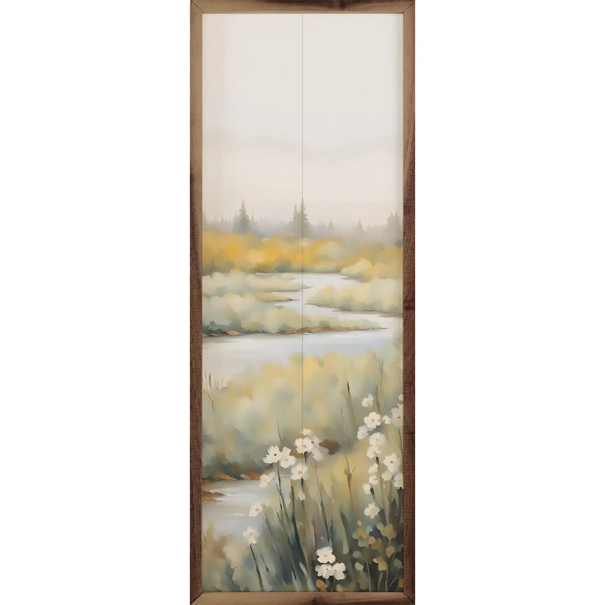 Creek with White Flowers | Wall Art