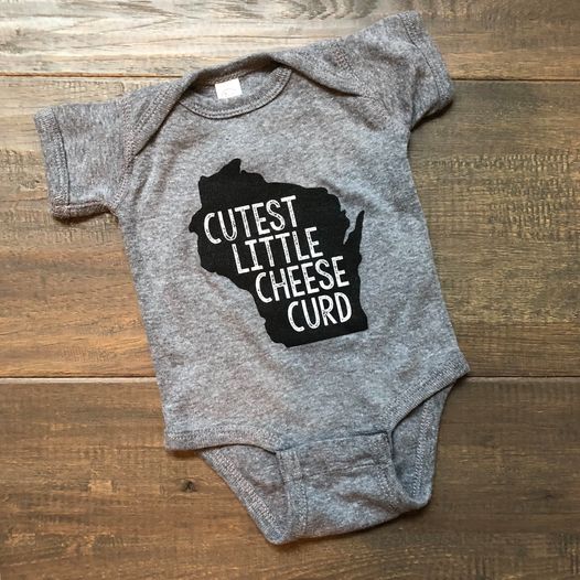 Cutest Little Cheese Curd Wisconsin | Grey | Onesie