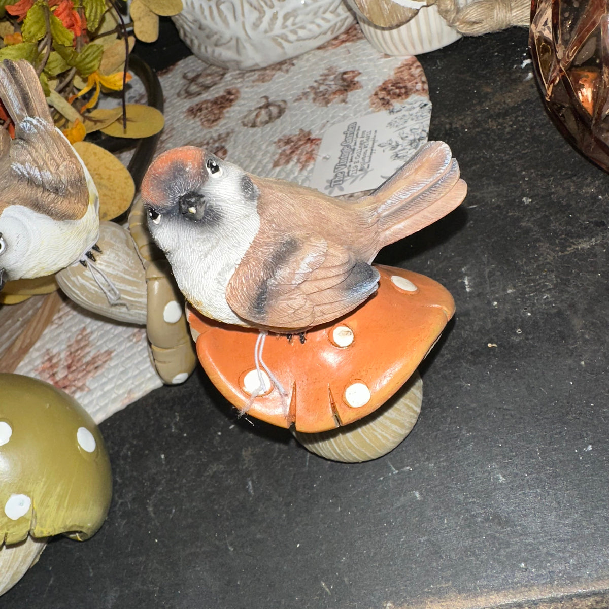 Harvest Bird on Mushroom