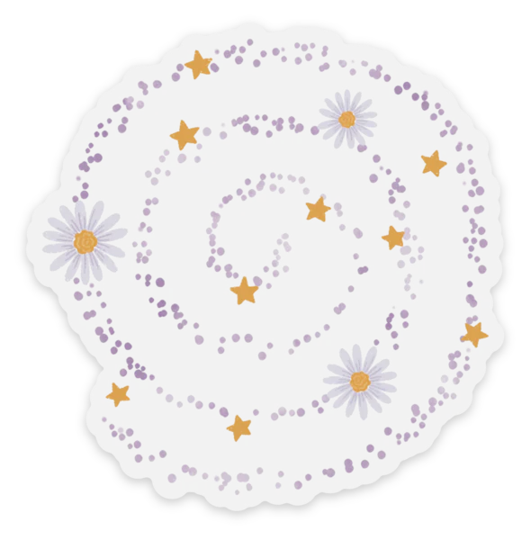 Clear Lavender Spiral | Vinyl Sticker