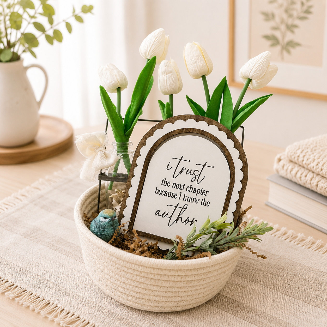 Trust the Next Chapter Sign | Christian Graduation Gift & Encouragement Decor