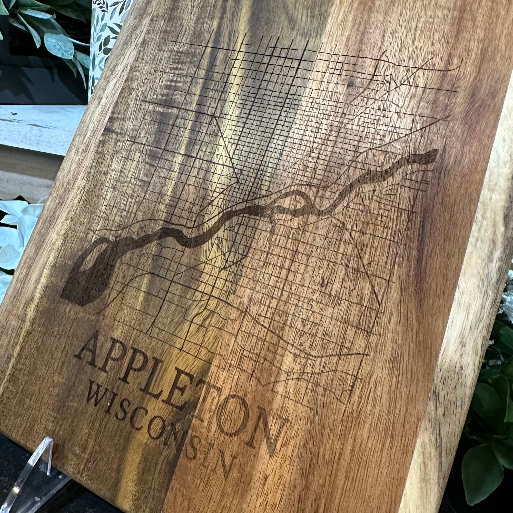 Appleton, Wisconsin Map | Wood Cutting Board