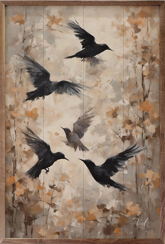 Flying Autumn Crows | Wall Art