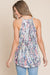 Summer Palm Sleeveless Top | Grey Floral
