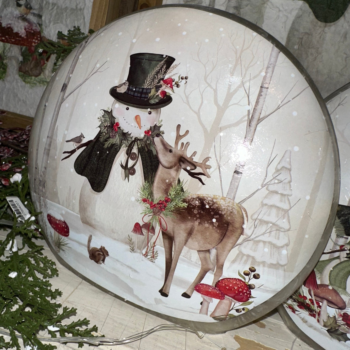 Frosted Snowman Luminary | Battery Operated