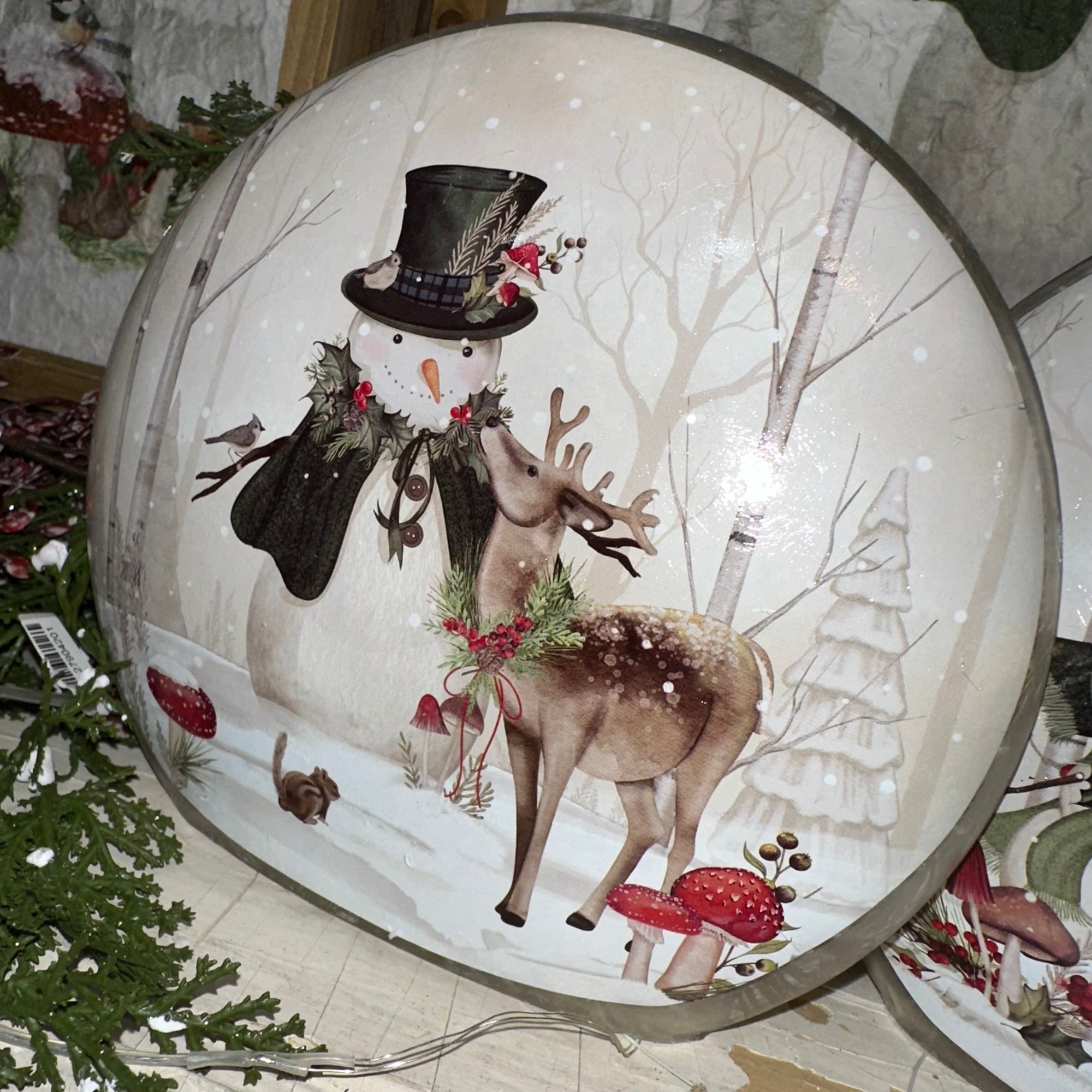 Frosted Snowman Luminary | Battery Operated