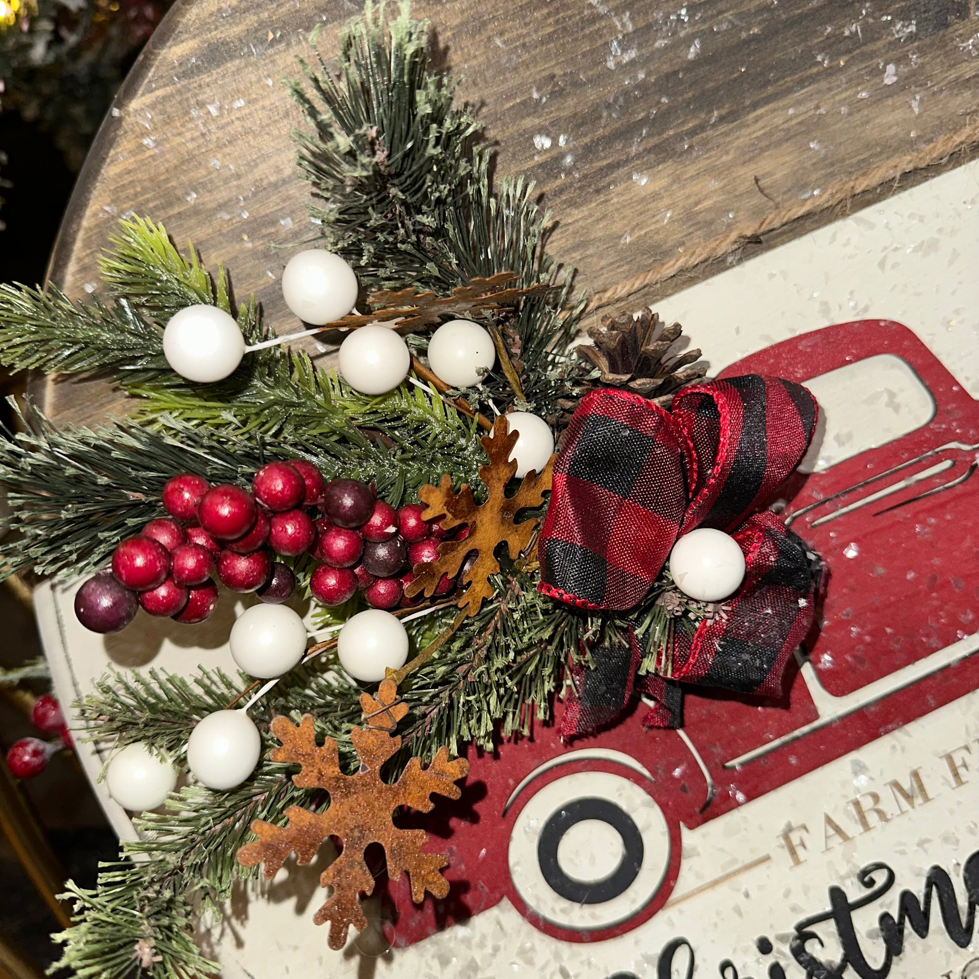 Red Truck | Fresh Cut Christmas Trees | 18" Handmade Sign